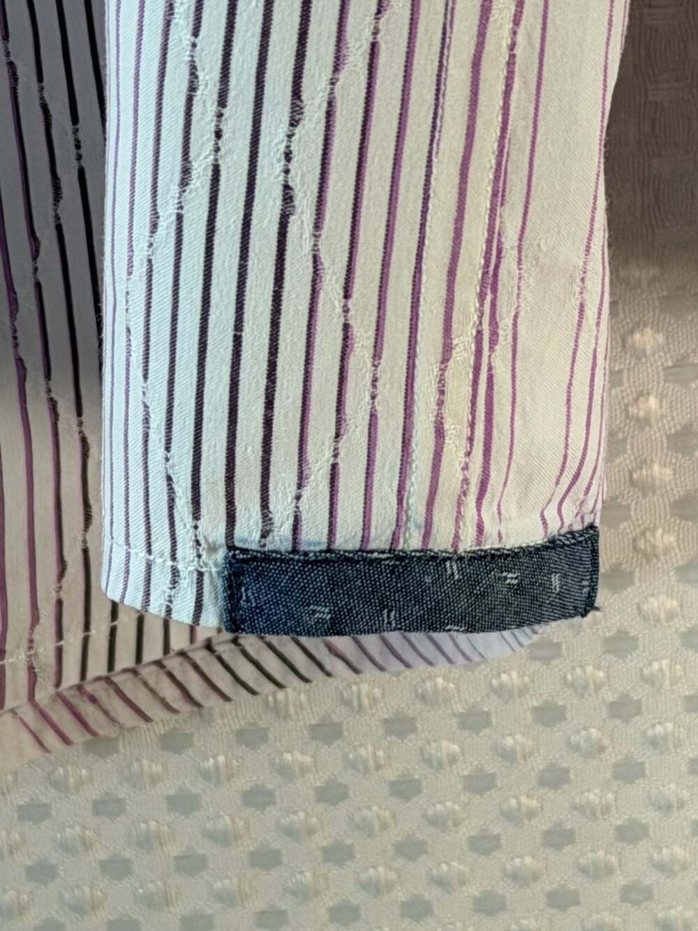 Tommy Bahama Dress Shirt with Vertical Textured Stripe Pattern (M) - Picture 9 of 11